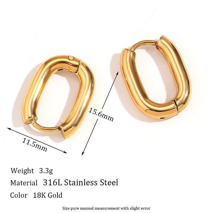 1 par de pendientes chapados en oro de 18 quilates con diamantes de imitación de acero inoxidable chapados en Color sólido estilo clásico estilo Simple