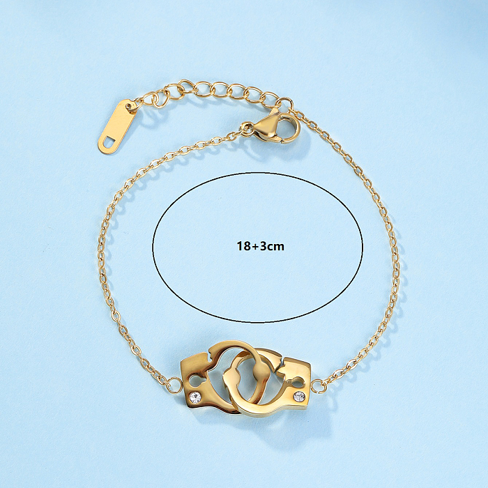 IG Style Casual Simple Style Handcuffs Stainless Steel Plating 18K Gold Plated White Gold Plated Bracelets