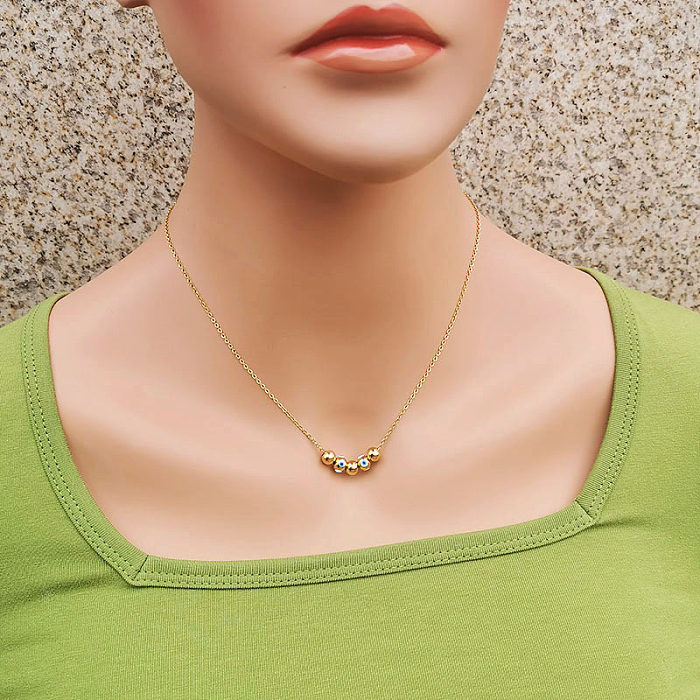 Modische Teufelsauge-Halskette aus Edelstahl mit Goldeinlage, 1 Stück
