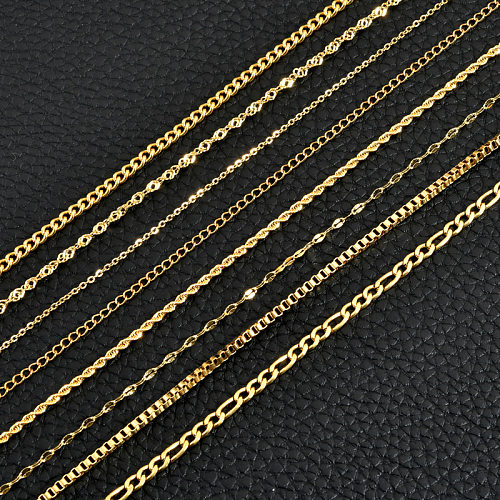 Gargantilha banhada a ouro de aço inoxidável de cor sólida estilo simples