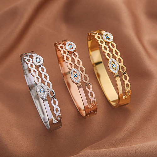 Bracelet en zircon plaqué or 18 carats en titane et acier de style classique et décontracté, en vrac