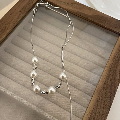 Simple Style Classic Style Geometric Solid Color Stainless Steel Plating Long Necklace