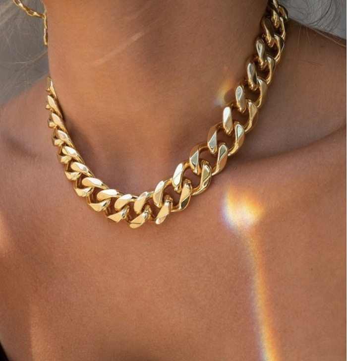 Chaîne cubaine large et épaisse, collier de Style Punk, vente en gros de bijoux