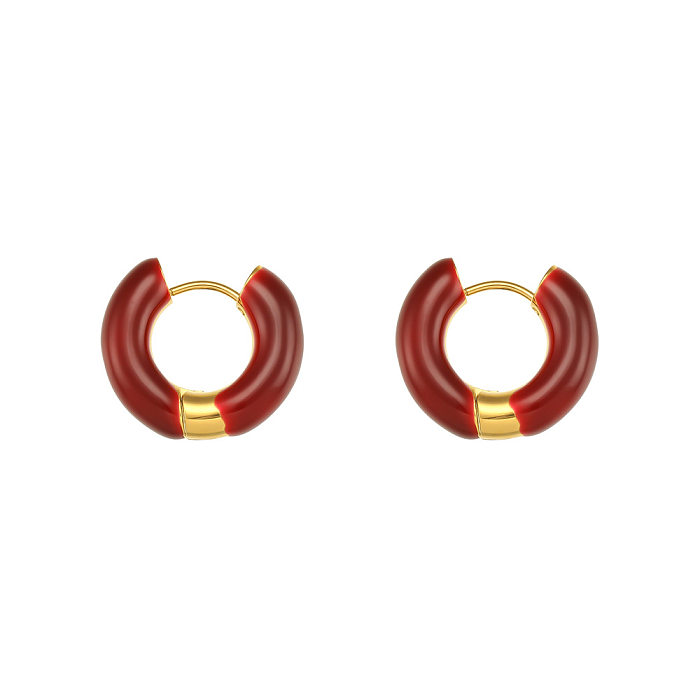 Modische geometrische Edelstahl-Ohrringe, Einbrennlackierung, Edelstahl-Ohrringe