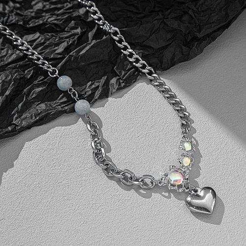 Fashion Heart Shape Alloy Stainless Steel Handmade Pendant Necklace 1 Piece
