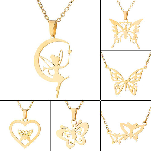 1 Piece Fashion Butterfly Stainless Steel  Plating Necklace