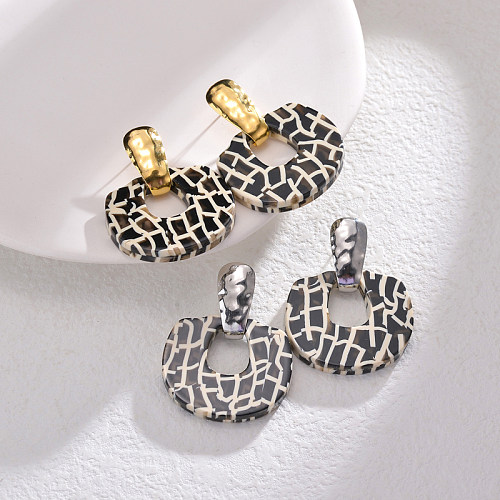 1 Piece Casual Simple Style Irregular Plating Hollow Out Stainless Steel  18K Gold Plated Drop Earrings