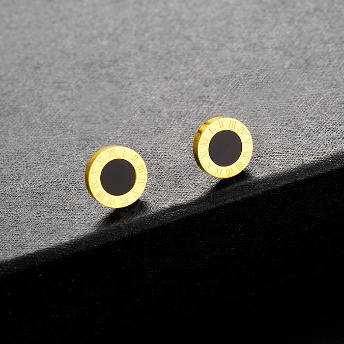1 Pair Fashion Number Stainless Steel Plating Inlay Acrylic Ear Studs