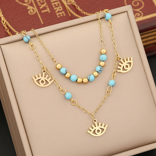 Wholesale Simple Style Star Flower Stainless Steel  Pendant Necklace