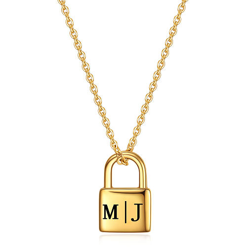 Simple Style Letter Stainless Steel Plating Gold Plated Pendant Necklace