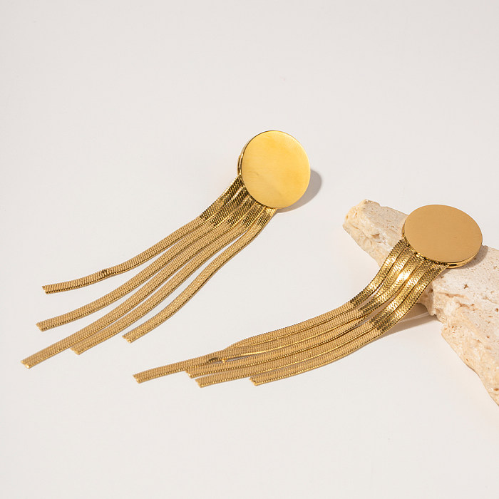 1 Paar IG-Stil-Ohrringe aus Edelstahl im Vintage-Stil mit Quastenbeschichtung
