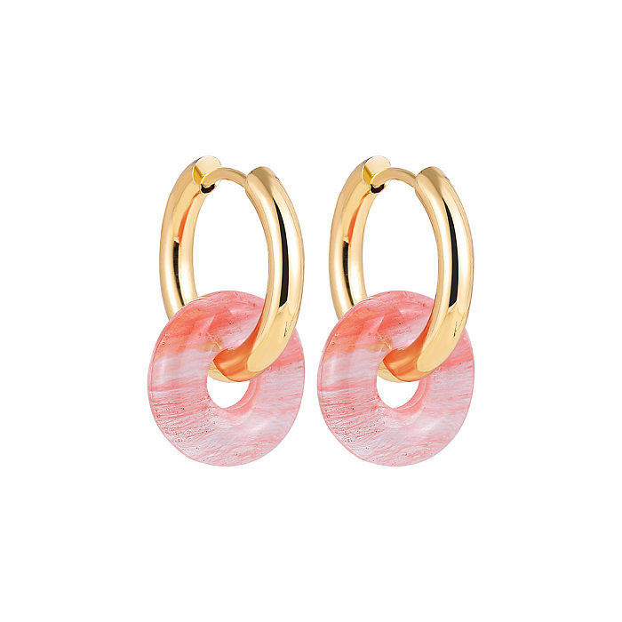 Fashionable New Stainless Steel  Earrings Natural Stone