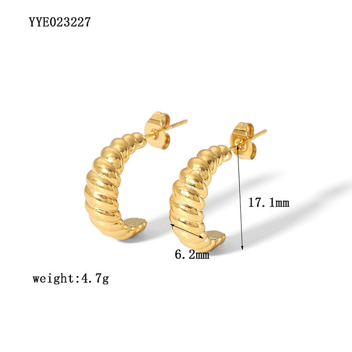 1 Pair Simple Style Solid Color Plating Stainless Steel  18K Gold Plated Ear Studs