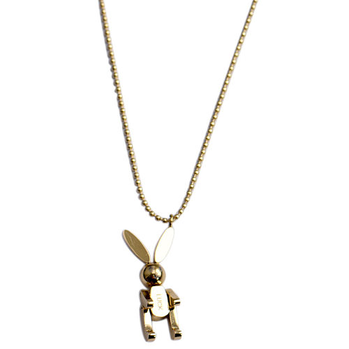 Cute Fashion Rabbit Stainless Steel Plating Pendant Necklace