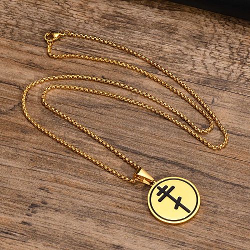 Punk Simple Style Streetwear Cross Stainless Steel Plating Carving 18K Gold Plated Pendant Necklace