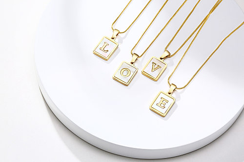 Elegant Simple Style Letter Stainless Steel  Plating Inlay Shell Necklace Necklace Pendant