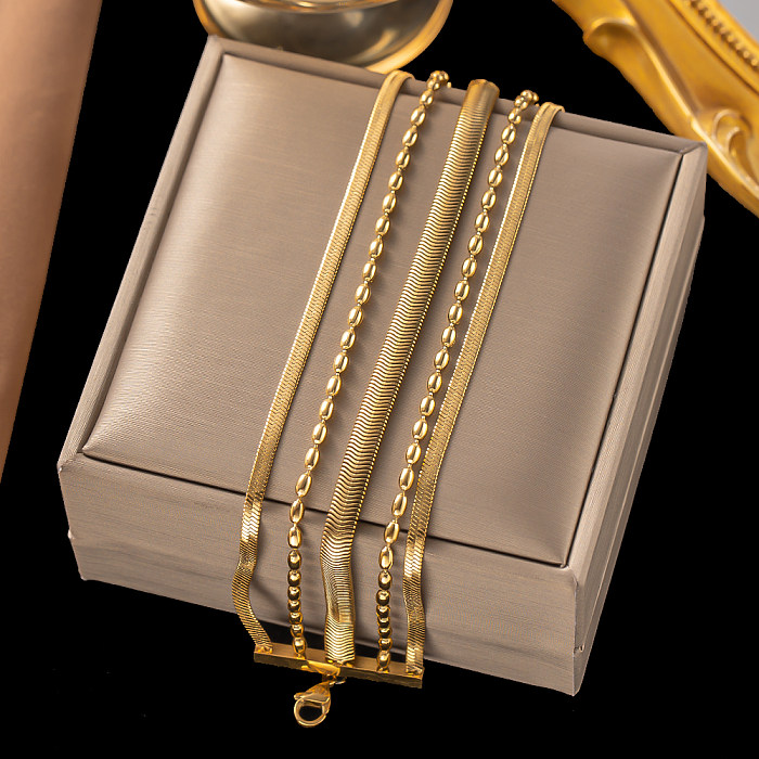 Schlichte Armbänder aus einfarbigem Titanstahl mit 18-Karat-Vergoldung in großen Mengen