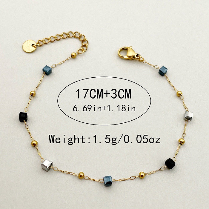 Simple Style Commute Solid Color Stainless Steel Plating Gold Plated Bracelets