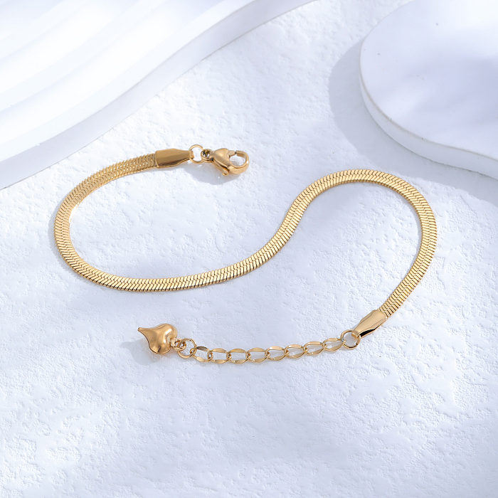 Estilo simples estilo clássico cor sólida titânio chapeamento de aço incrustado zircão pulseiras banhadas a ouro 24K