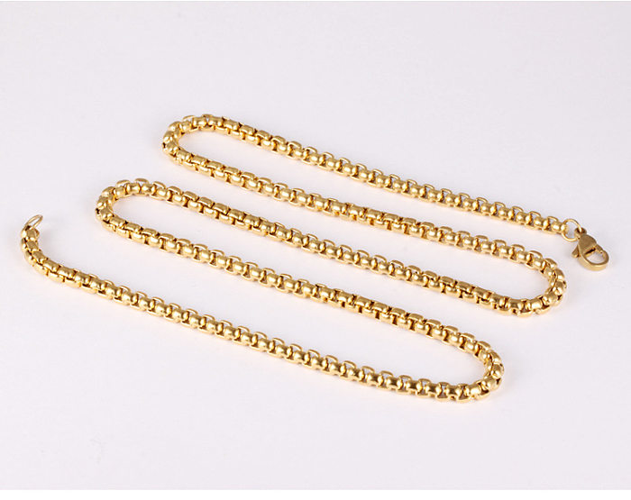Collier simple à chaîne de perles carrées