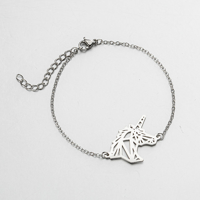 1 Piece Fashion Fox Unicorn Stainless Steel Plating Hollow Out Bracelets