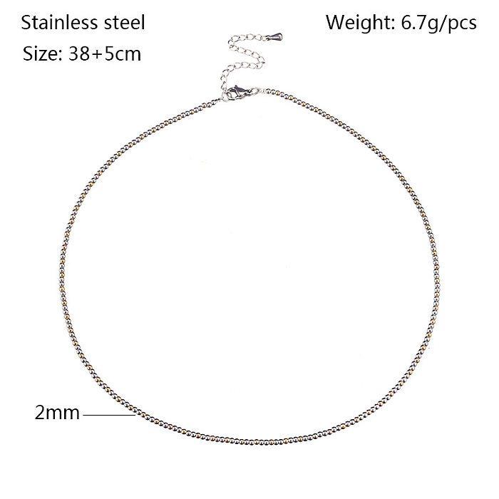 Modern Style Round Stainless Steel  Necklace