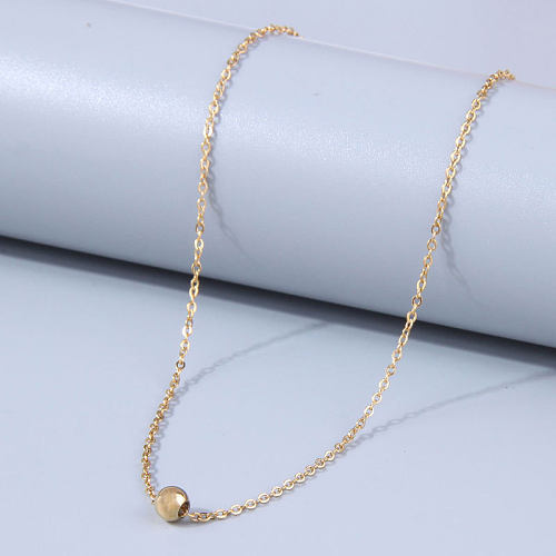 Fashion Round Stainless Steel Plating Necklace 1 Piece