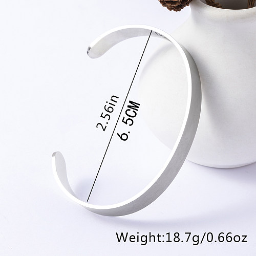 Casual Simple Style Letter Heart Shape Stainless Steel Cuff Bracelets
