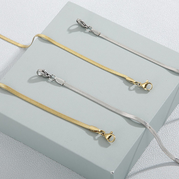 Großhandel kreative geometrische Schlangenknochenkette Edelstahl Halskette Schmuck