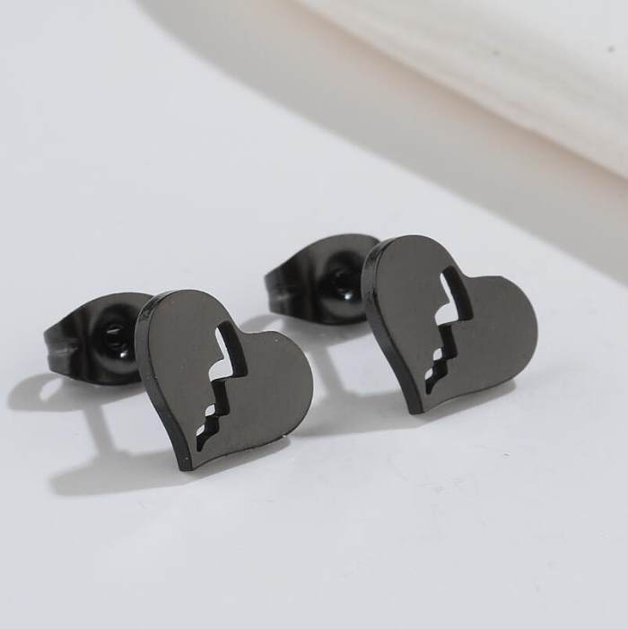 Modische herzförmige Edelstahl-Ohrstecker mit Beschichtung ohne eingelegte Edelstahl-Ohrringe