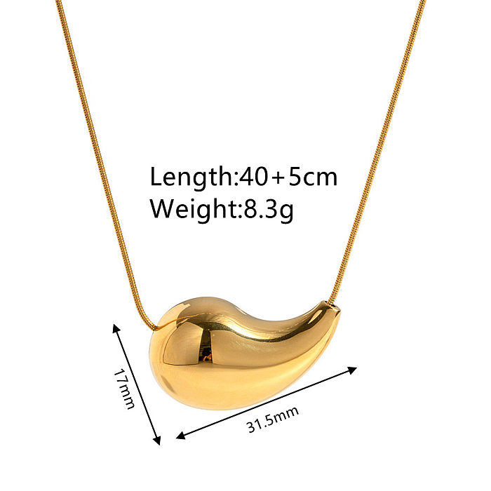 Basic Modern Style Solid Color Stainless Steel Plating Pendant Necklace