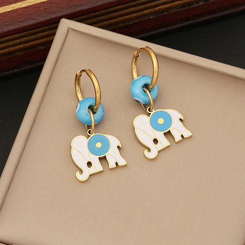 Elephant Necklace Stainless Steel  Double-Layer Chain