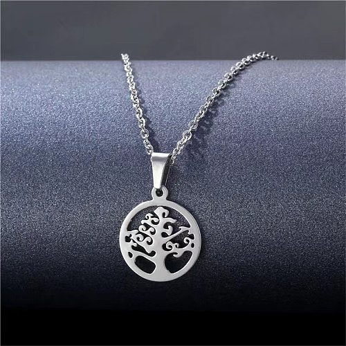 Sweet Bc1035 Lucky Tree Stainless Steel  Plating Pendant Necklace