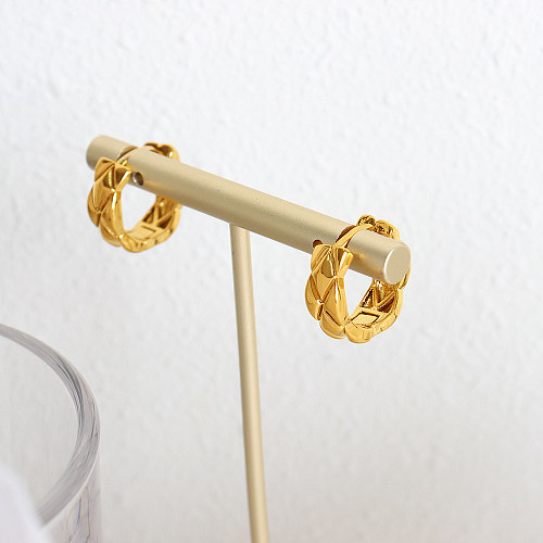 1 Paar elegante geometrische Ohrringe mit Edelstahlbeschichtung und 18-karätigem Gold