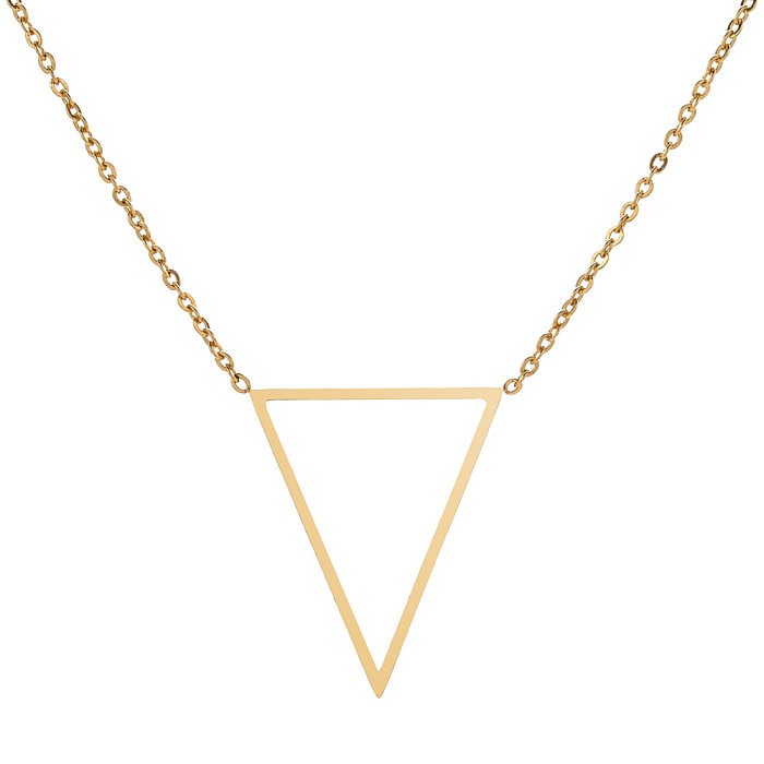 Simple Style Geometric Heart Shape Stainless Steel  Plating 18K Gold Plated Pendant Necklace