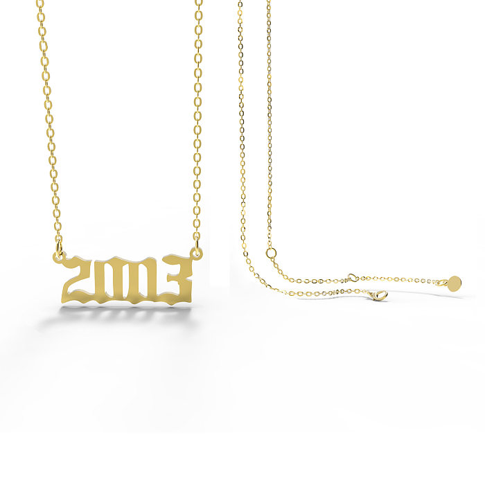 Retro Stainless Steel  28 Years Number Necklace