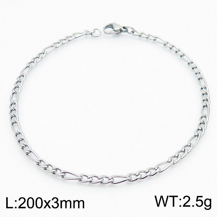 Casual Simple Style Solid Color Stainless Steel Asymmetrical Buckle Bracelets