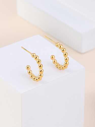 1 Pair Simple Style Solid Color Plating Stainless Steel  18K Gold Plated Hoop Earrings