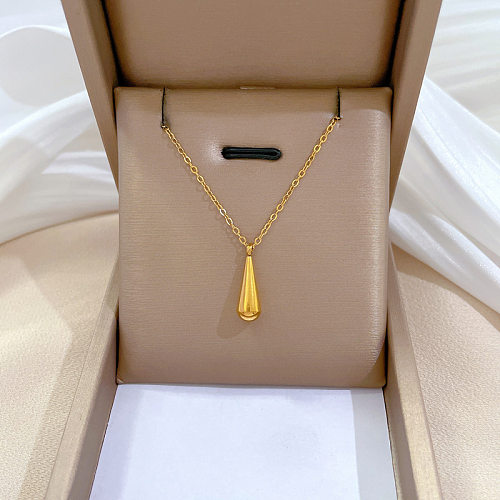 Wholesale Lady Geometric Stainless Steel Gold Plated Pendant Necklace
