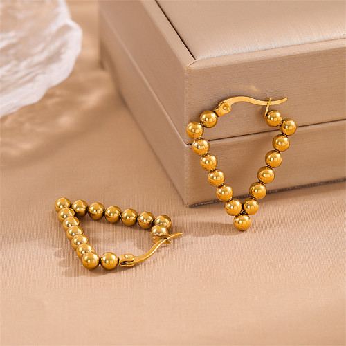 1 Pair Simple Style Irregular Round Plating Stainless Steel  18K Gold Plated Earrings