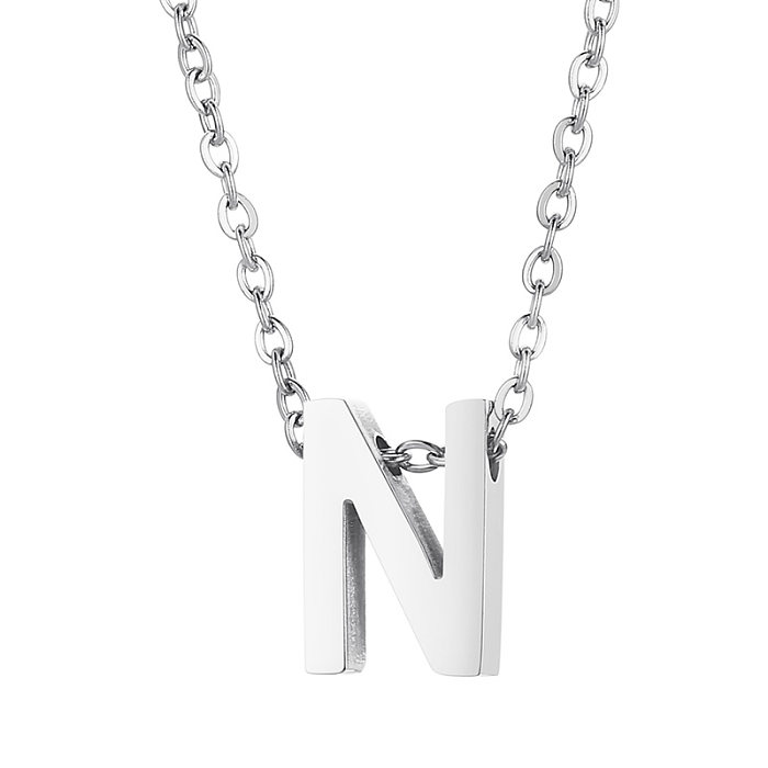 Mode-Buchstabe-Edelstahl-Edelstahl-Beschichtung-Anhänger-Halskette 1 Stück