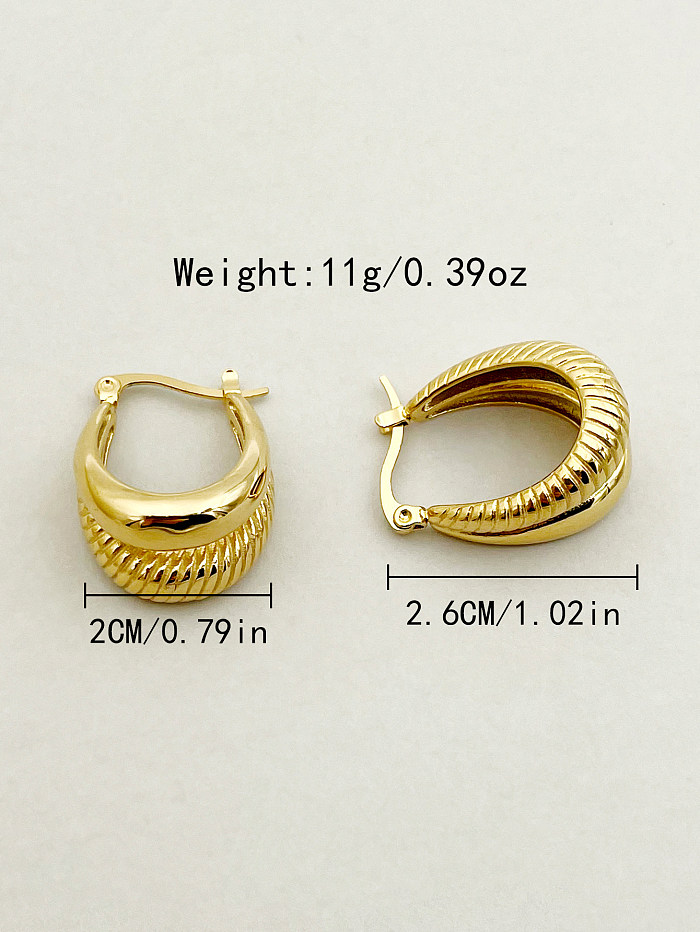 1 Paar schlichte Pendel-Ohrringe aus vergoldetem Edelstahl in U-Form