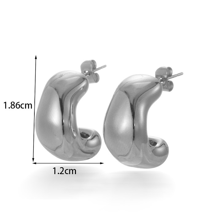 1 Pair Simple Style Irregular Water Droplets Plating Stainless Steel  18K Gold Plated Earrings