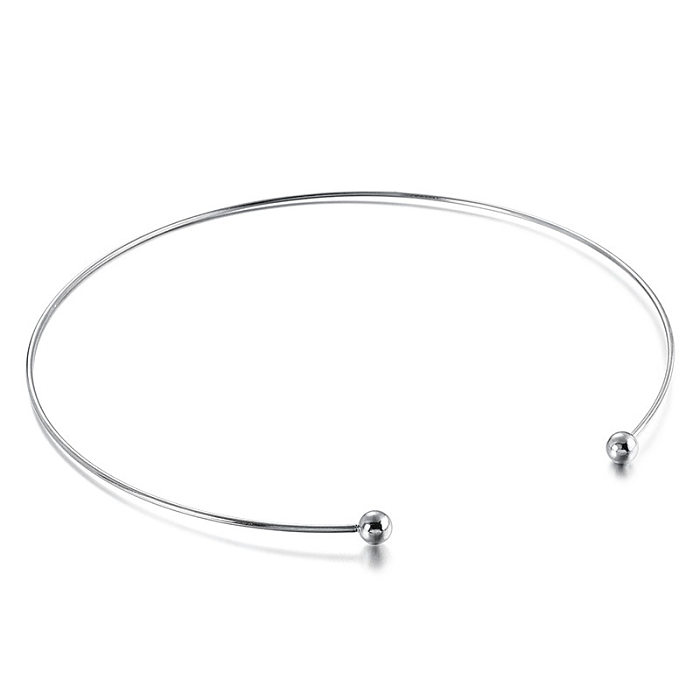 Novo colar de aço inoxidável em forma de c simples moda aberta colar atacado