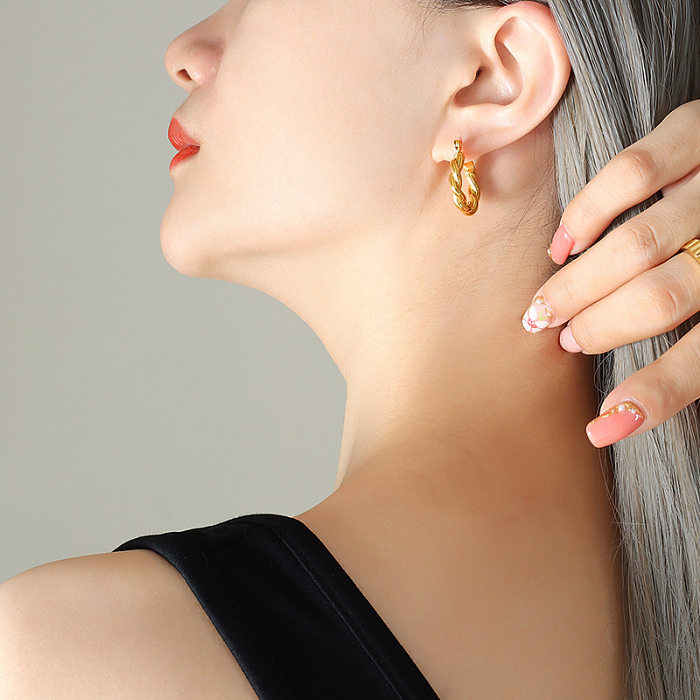 Modische einfarbige Edelstahl-Ohrringe mit Überzug aus Edelstahl
