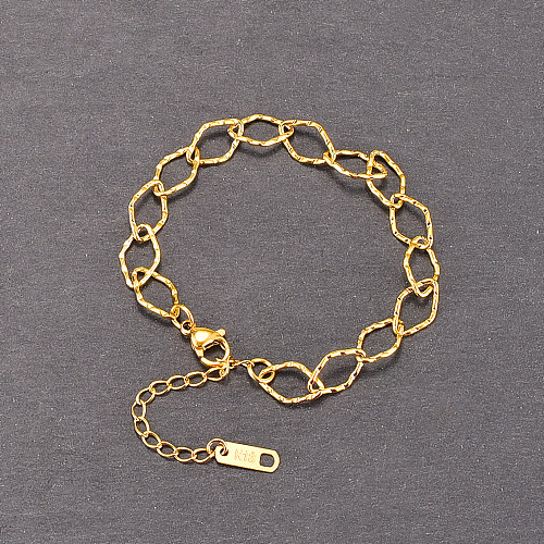Simple Style Geometric Titanium Steel Bracelets Gold Plated Stainless Steel Bracelets