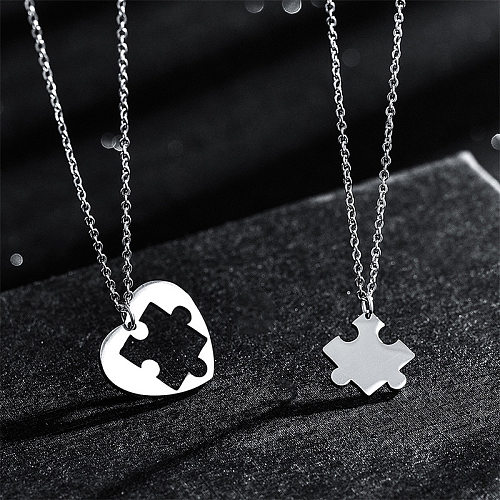 Fashion Heart Shape Stainless Steel  Polishing Pendant Necklace