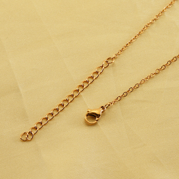 Casual Simple Style Solid Color Stainless Steel  Layered Plating 18K Gold Plated Necklace