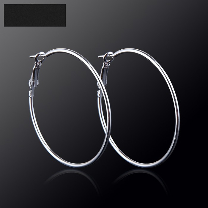 Simple Exaggerated A Pair Of Large Circles Stainless Steel Earrings