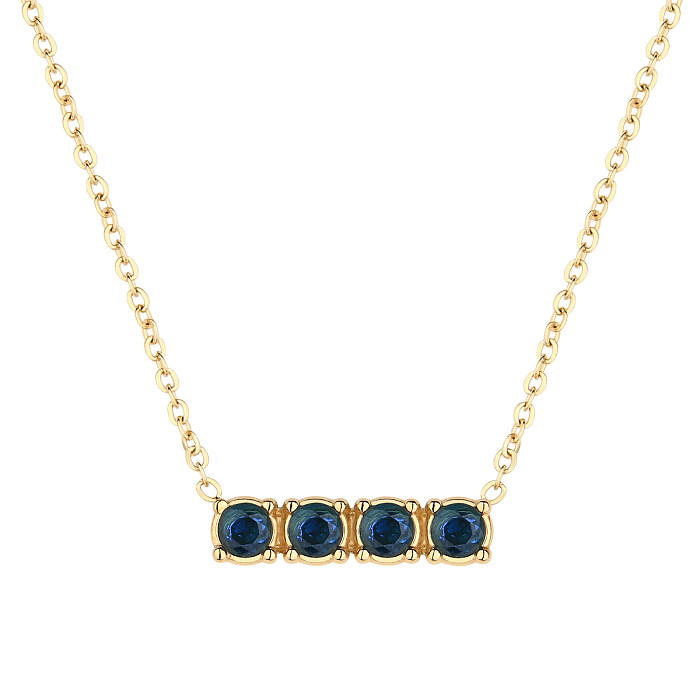 Casual Simple Style Geometric Stainless Steel  Inlay Zircon Gold Plated Necklace